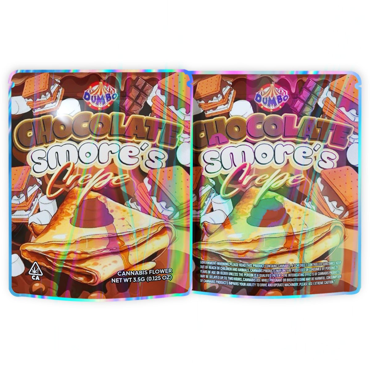 Chocolate Smores Crepe Mylar Bags 3.5 Grams