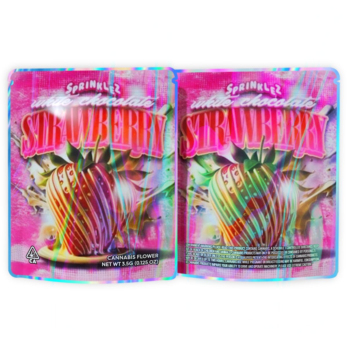 Sprinklez White Chocolate Strawberry Mylar Bags 3.5 Grams