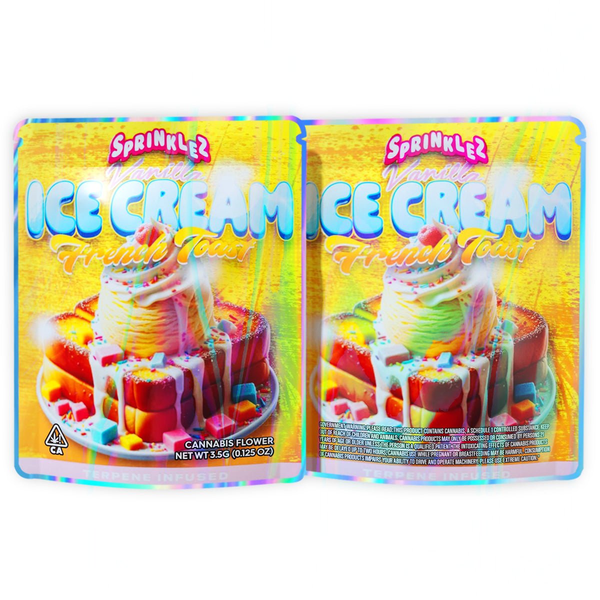 Sprinklez Vanilla Ice Cream French Toast Mylar Bags 3.5 Grams