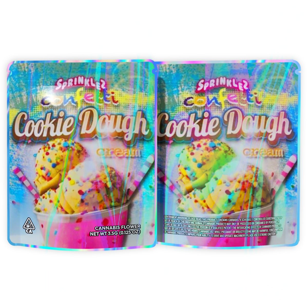 Sprinklez Confetti Cookie Dough Cream Mylar Bags 3.5 Grams