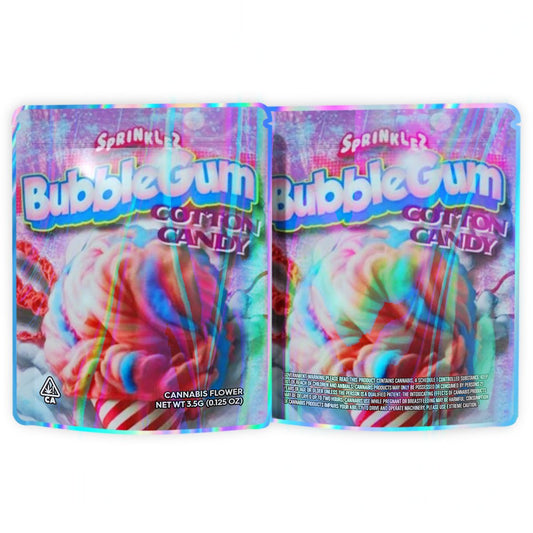 Sprinklez Bubble Gum Cotton Candy Mylar Bags 3.5 Grams