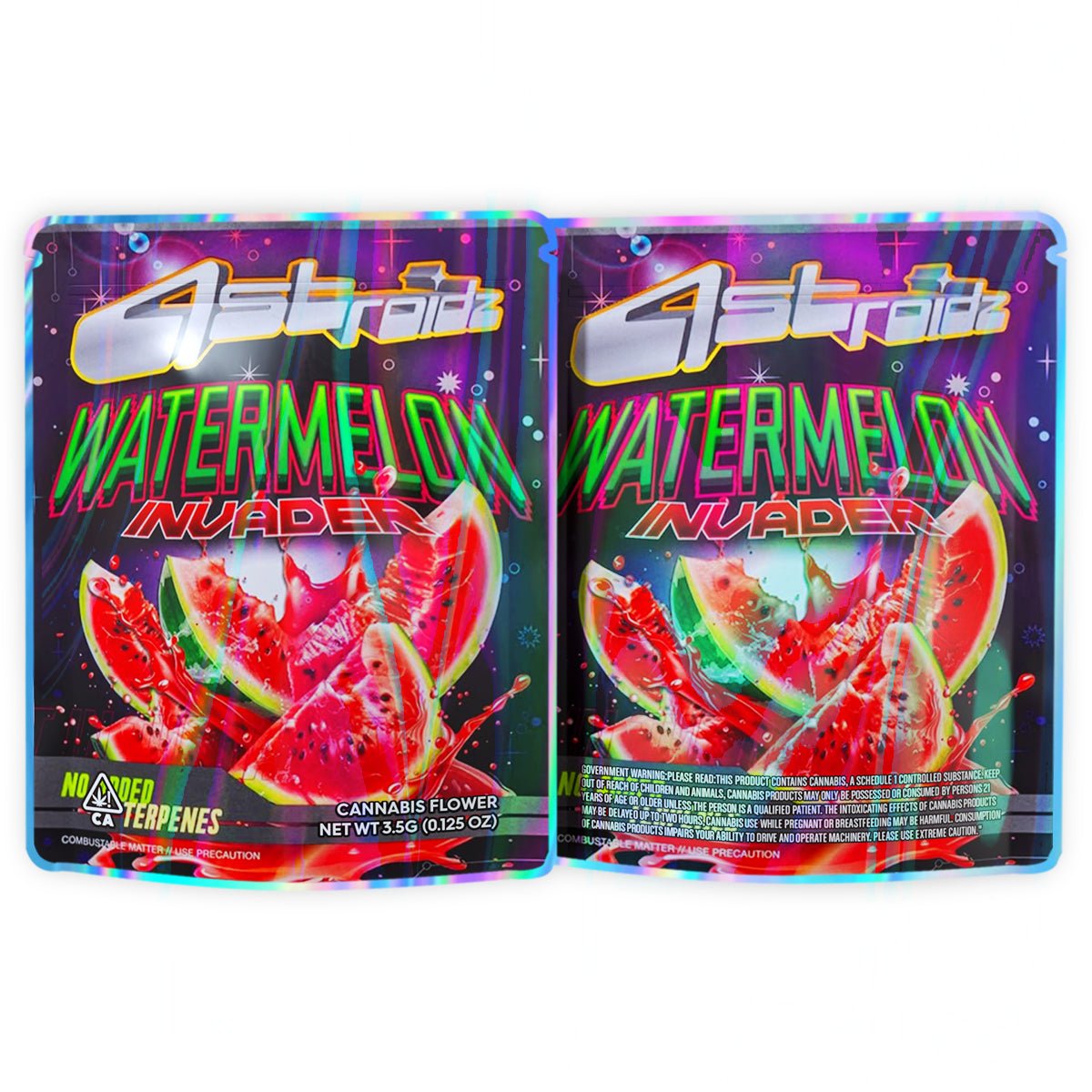 Astroidz Watermelon Invader Mylar Bags 3.5 Grams