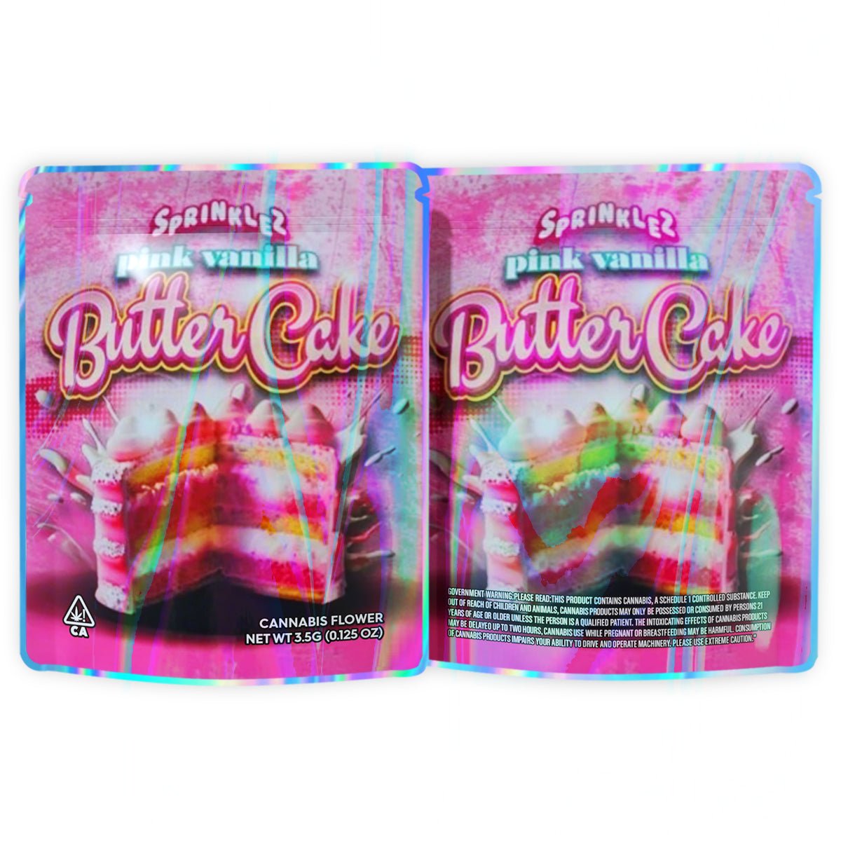 Sprinklez Pink Vanilla Butter Cake Mylar Bags 3.5 Grams