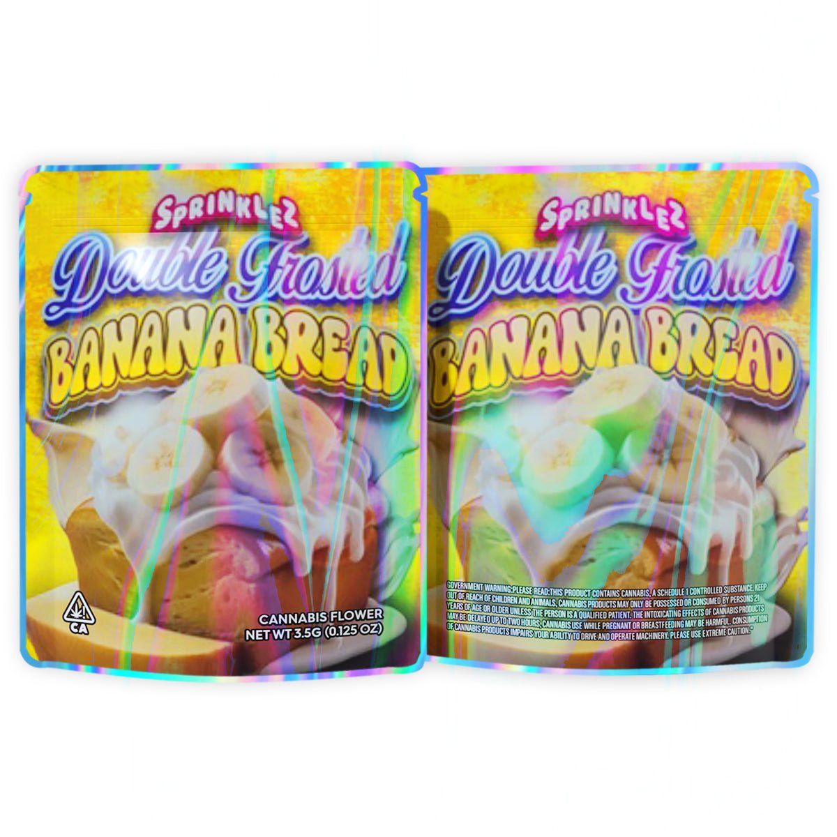 Sprinklez Double Frosted Banana Bread Mylar Bags 3.5 Grams