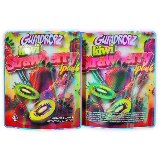 Gumdropz Kiwi Strawberry Splash Mylar Bags 3.5 Grams