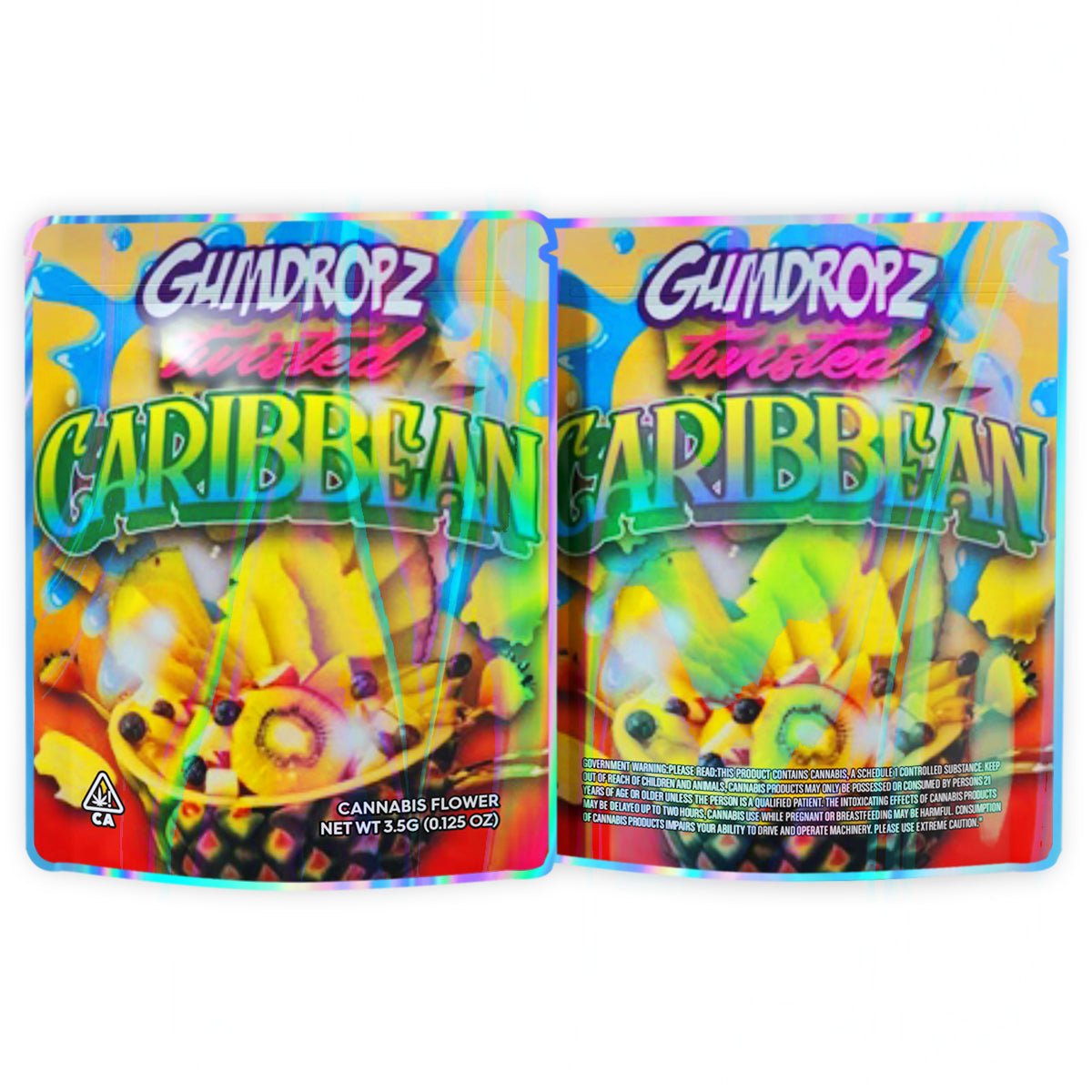 Gumdropz Twisted Caribbean Mylar Bags 3.5 Grams