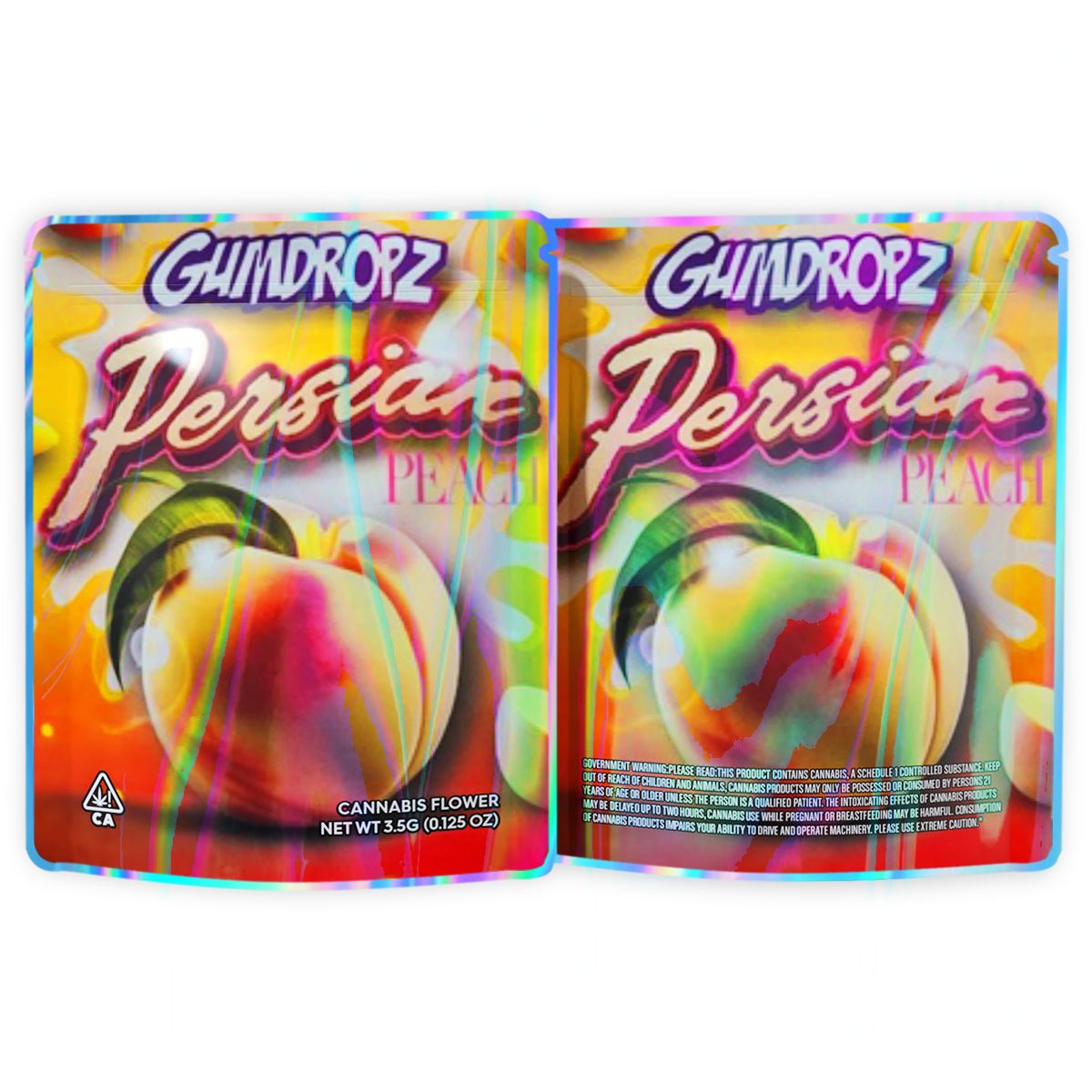 Gumdropz Persian Peach Mylar Bags 3.5 Grams