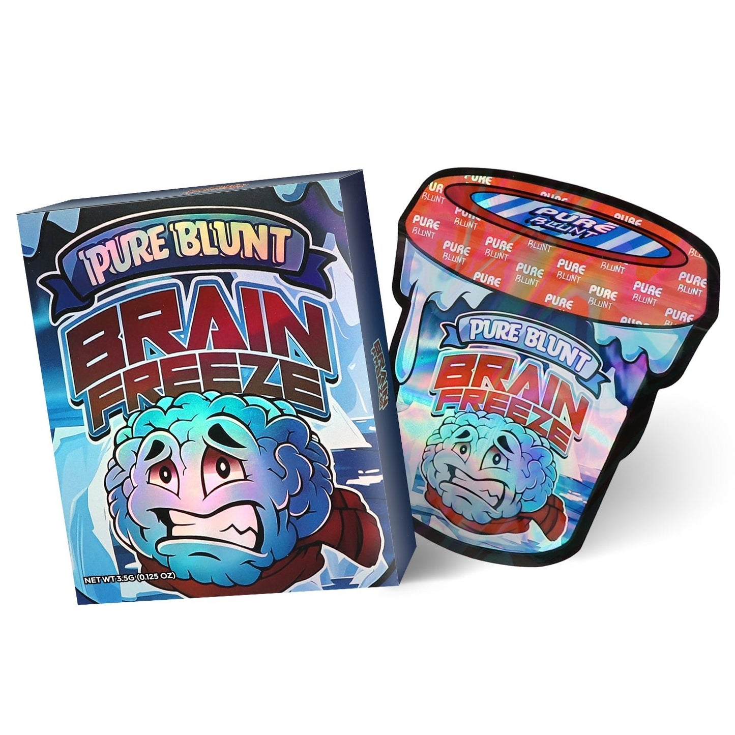 Pure Blunt Brain Freeze 3.5G Mylar Bag With Box