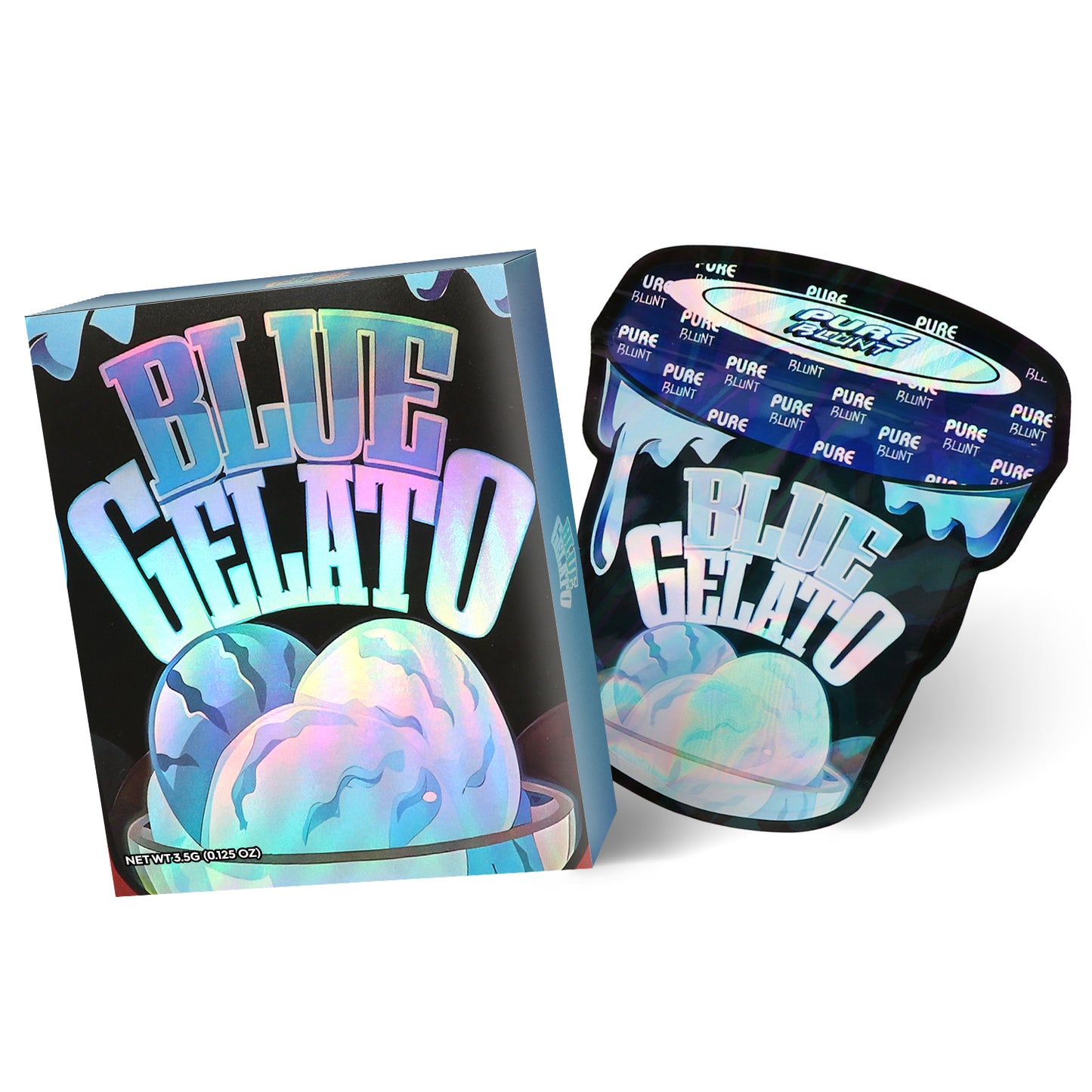 Blue Gelato 3.5G Mylar Bag With Box