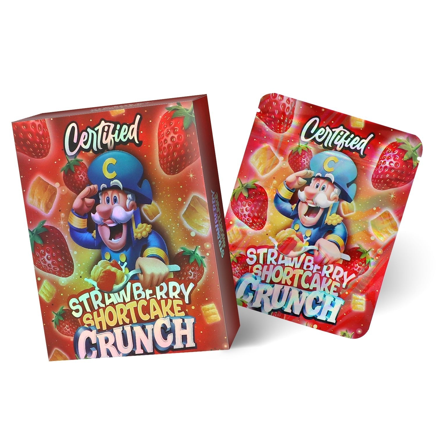 Certified Strawberry Shortcake Crunch 3.5G Mylar Bag With Box