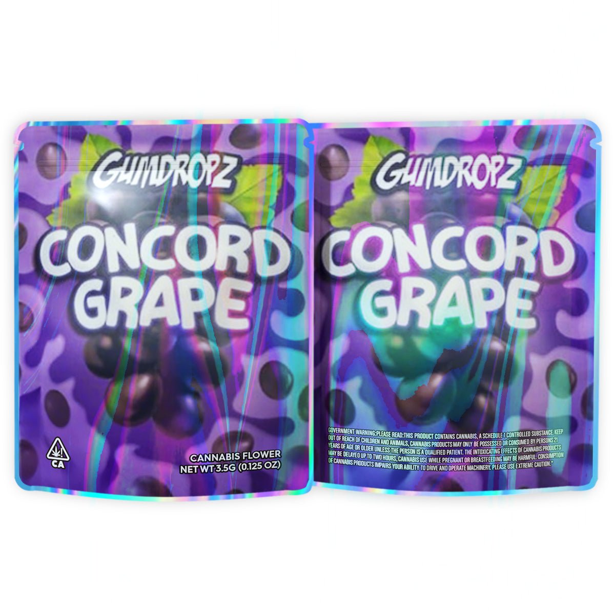 Gumdropz Concord Grape Mylar Bags 3.5 Grams