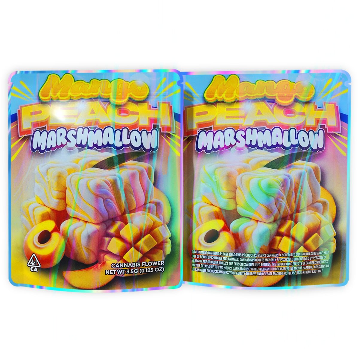 Mango Peach Marshmallow Mylar Bags 3.5 Grams