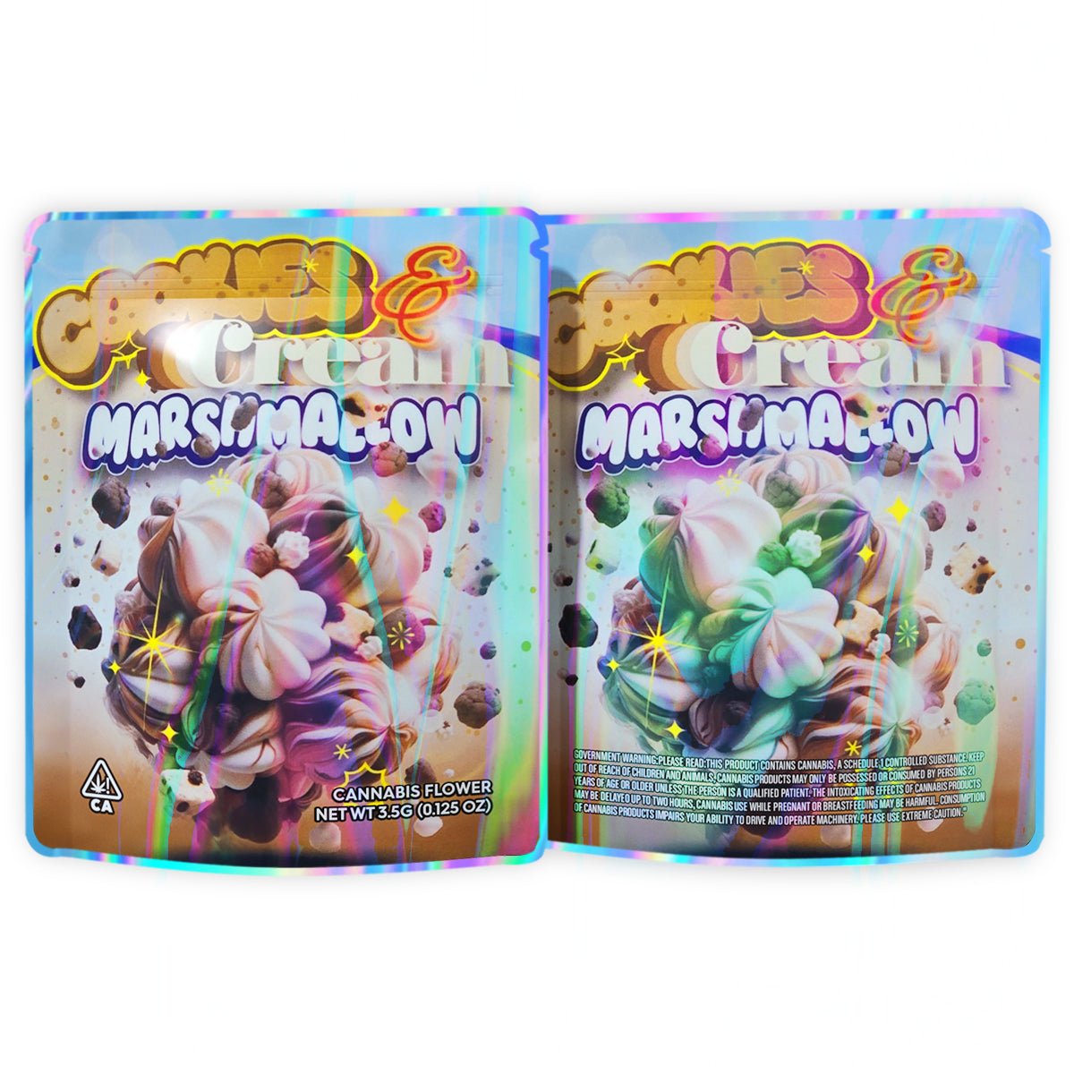 Cookies Cream Marshmallow Mylar Bags 3.5 Grams