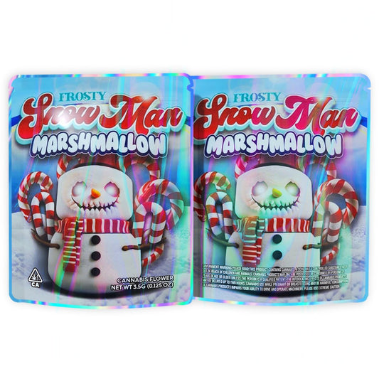 Frosty Snowman Marshmallow Mylar Bags 3.5 Grams