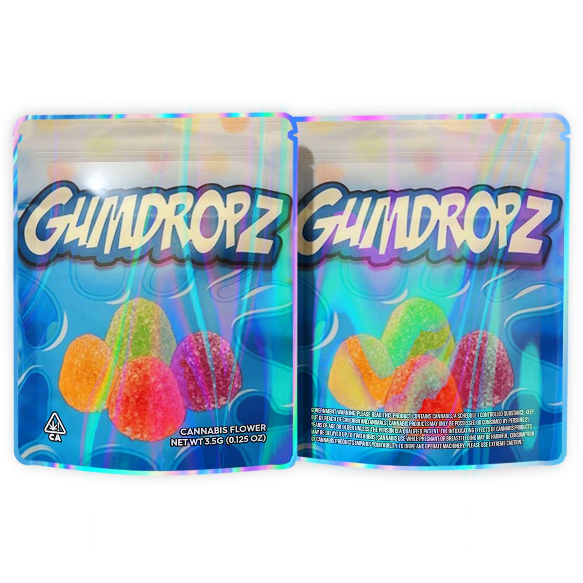 Gumdropz Colorful Gummies Mylar Bags 3.5 Grams