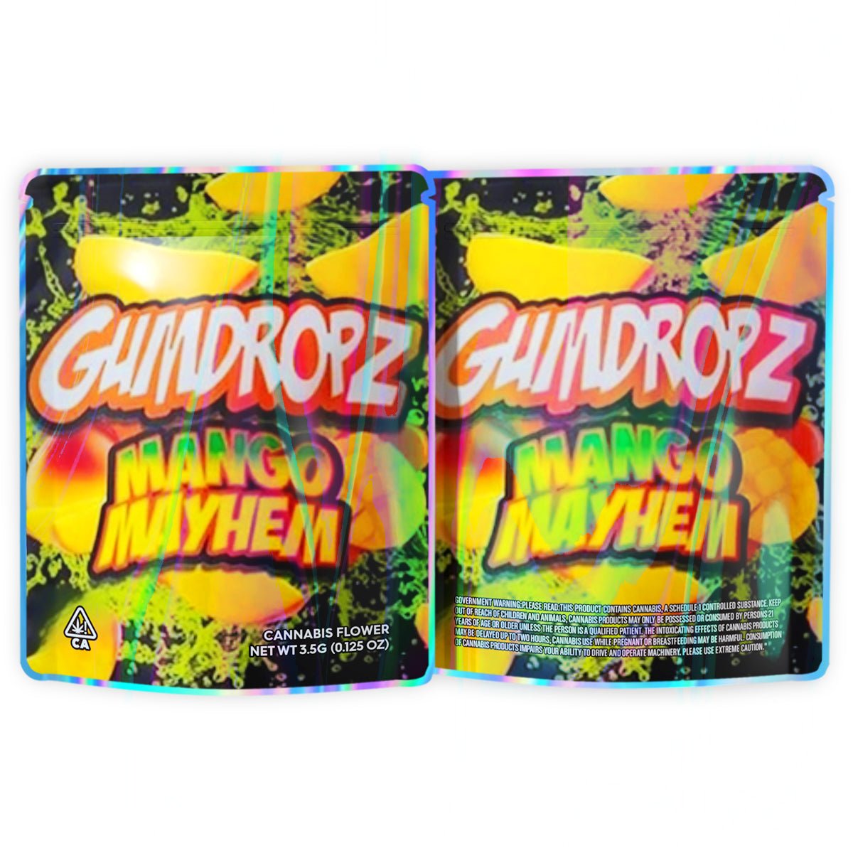 Gumdropz Mango Mayhem Mylar Bags 3.5 Grams