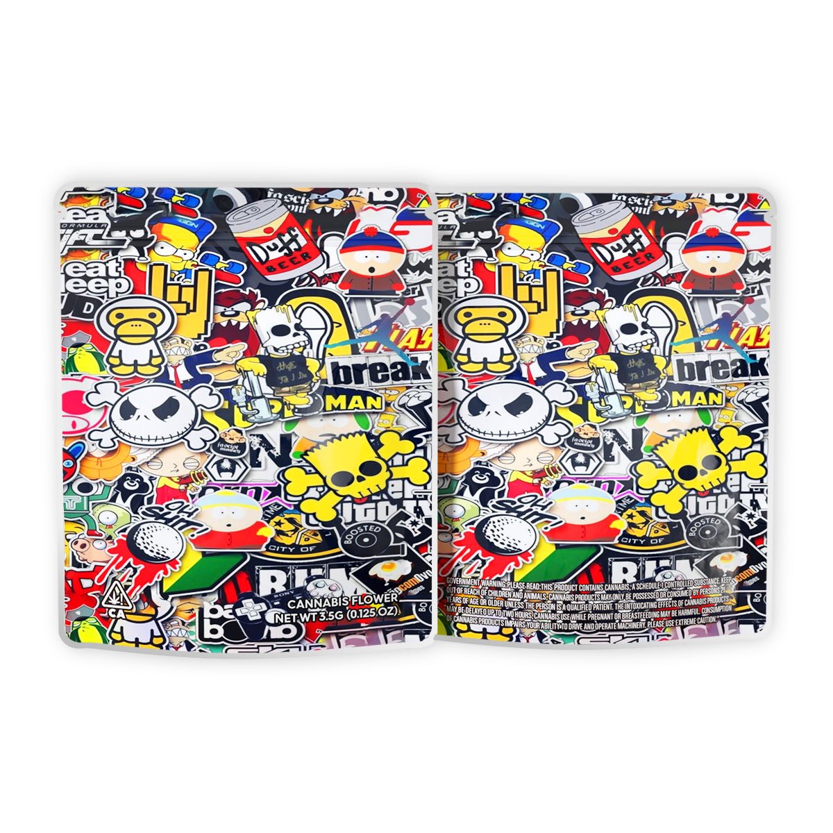 Cartoon Graffiti Comics Weed Mylar Bags 3.5 Grams