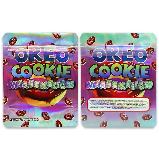 Oreo Cookie Marshmallow Weed Mylar Bags 3.5 Grams