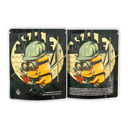 Mechanic Cartoon Minions Mylar Bags 3.5 Grams