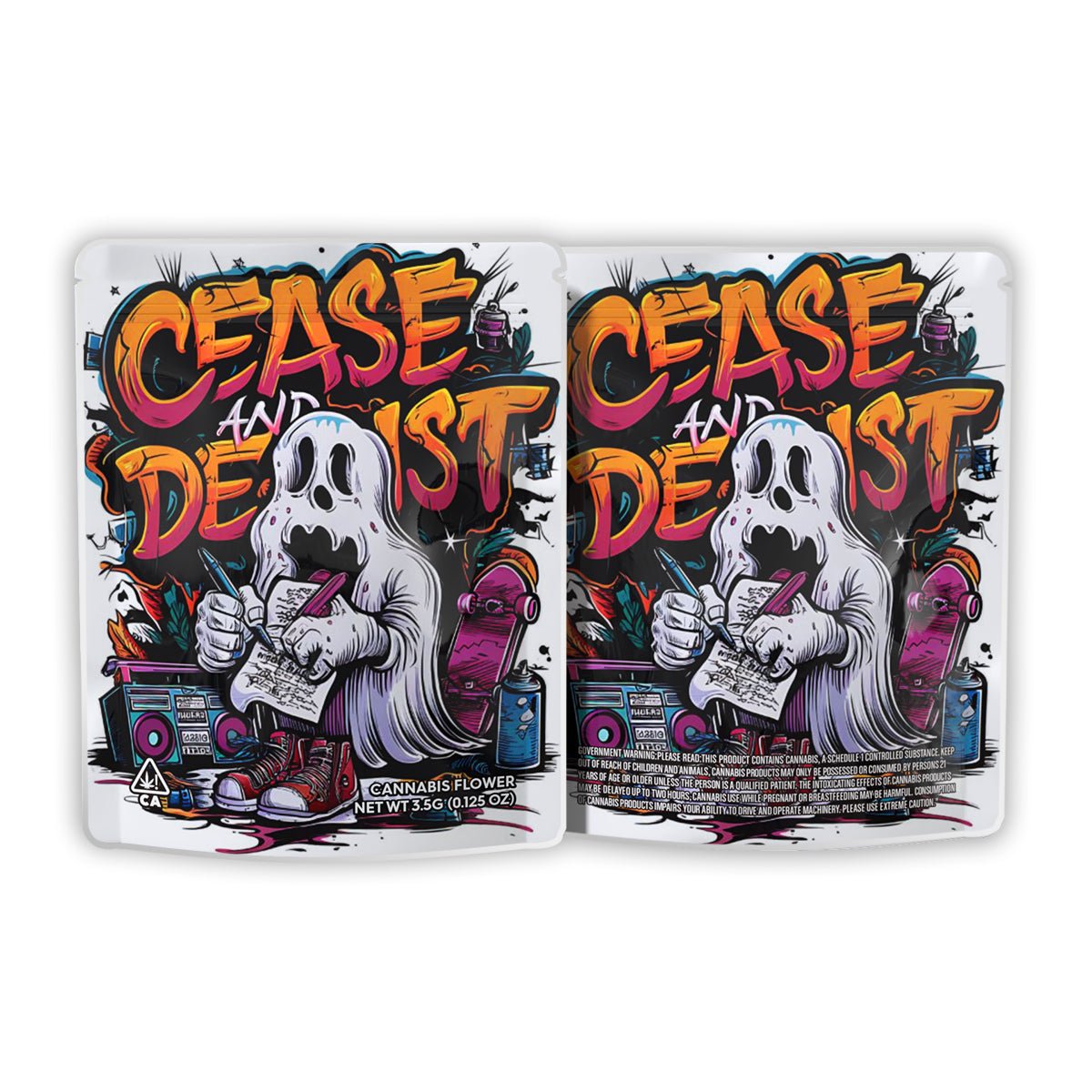 Cease and Deist Weed Mylar Bags 3.5 Grams