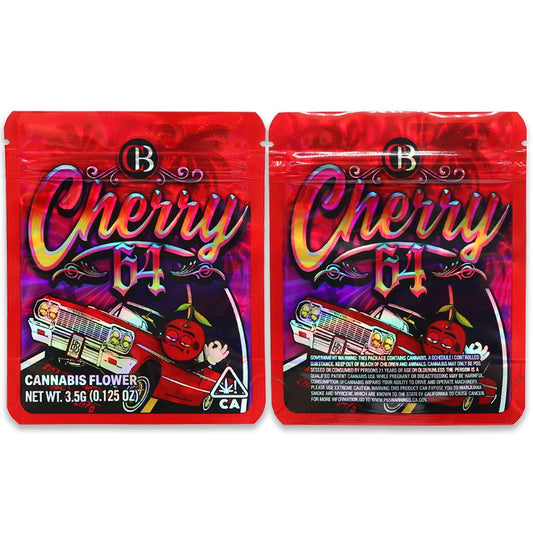 Cherry 64 Cali Pack Weed Mylar Bag 3.5 Grams