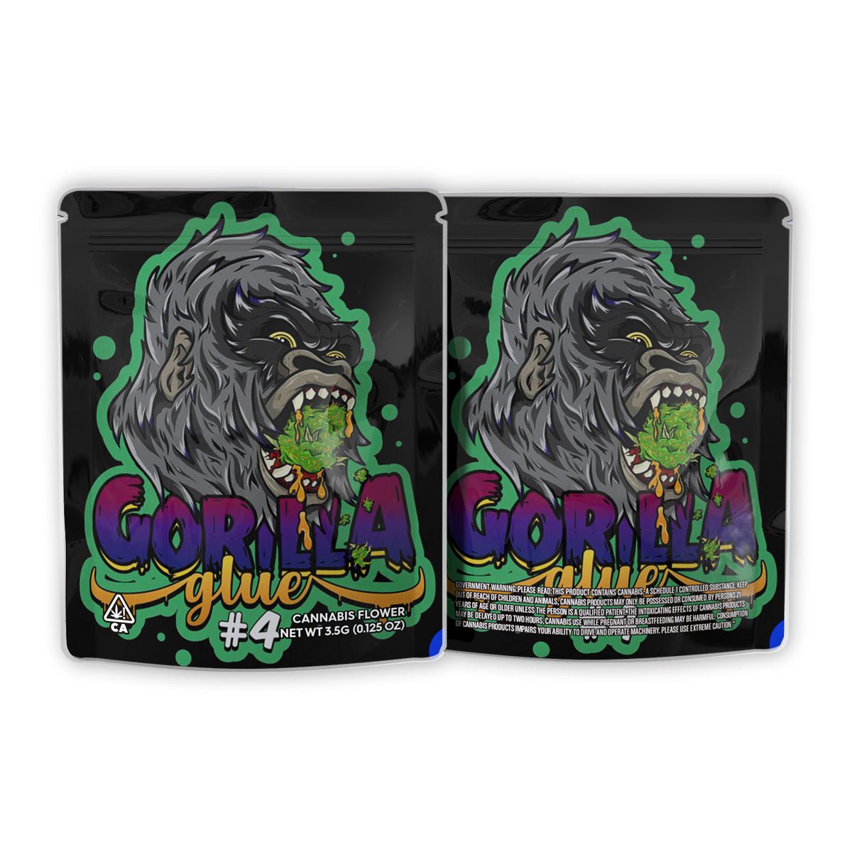 Gorilla Glue Weed Mylar Bags 3.5 Grams