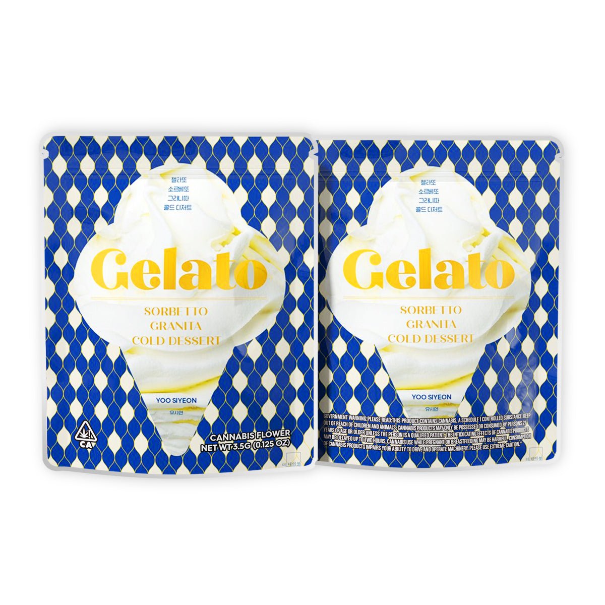 Granita Cold Dessert Gelato Mylar Bags 3.5 Grams