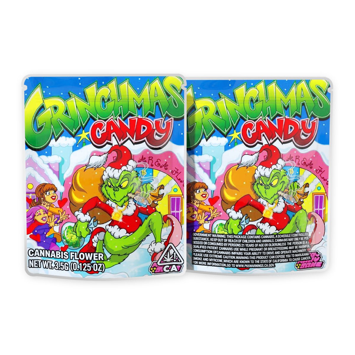 Grinchmas Candy Mylar Bags 3.5 Grams