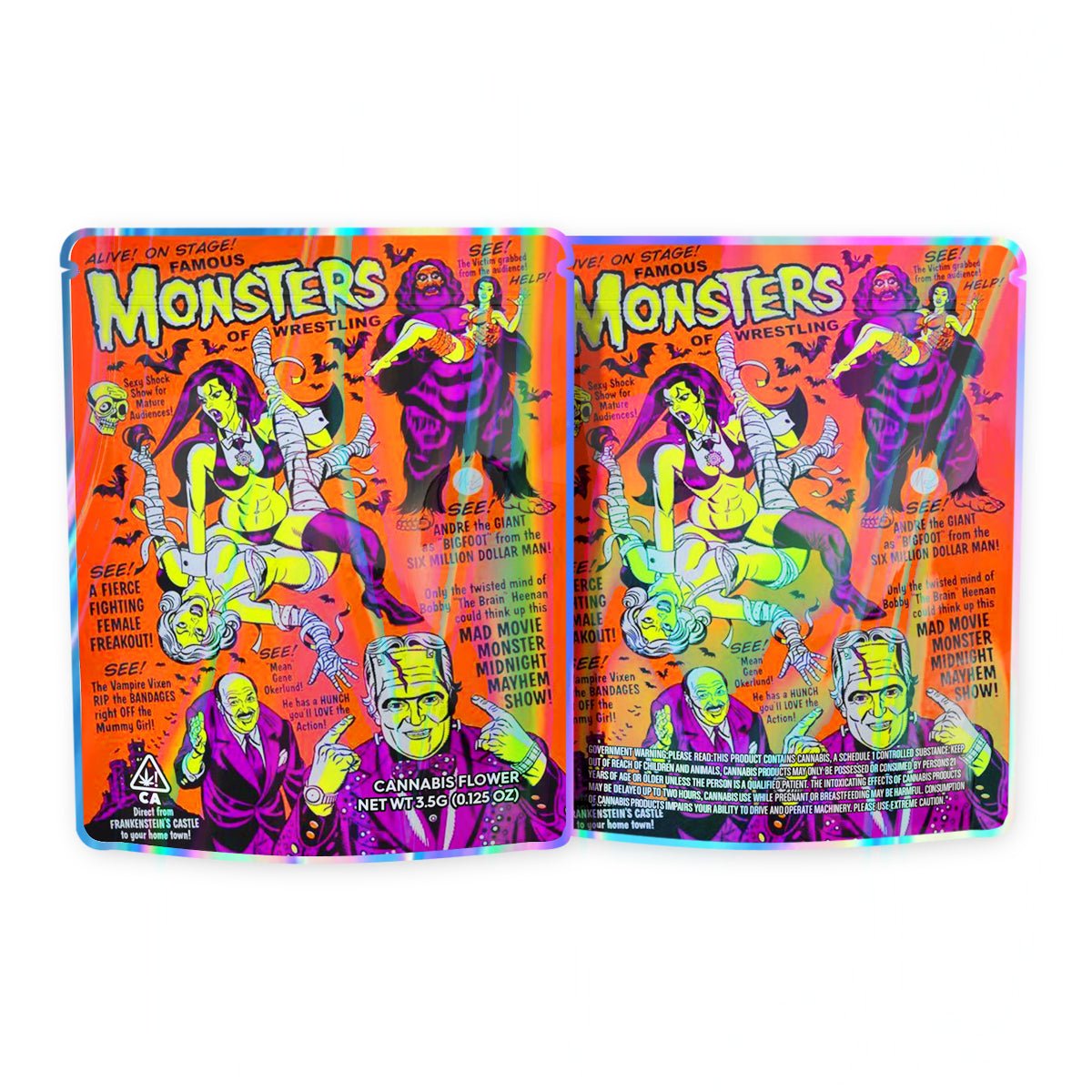 Monsters Mylar Bags 3.5 Grams