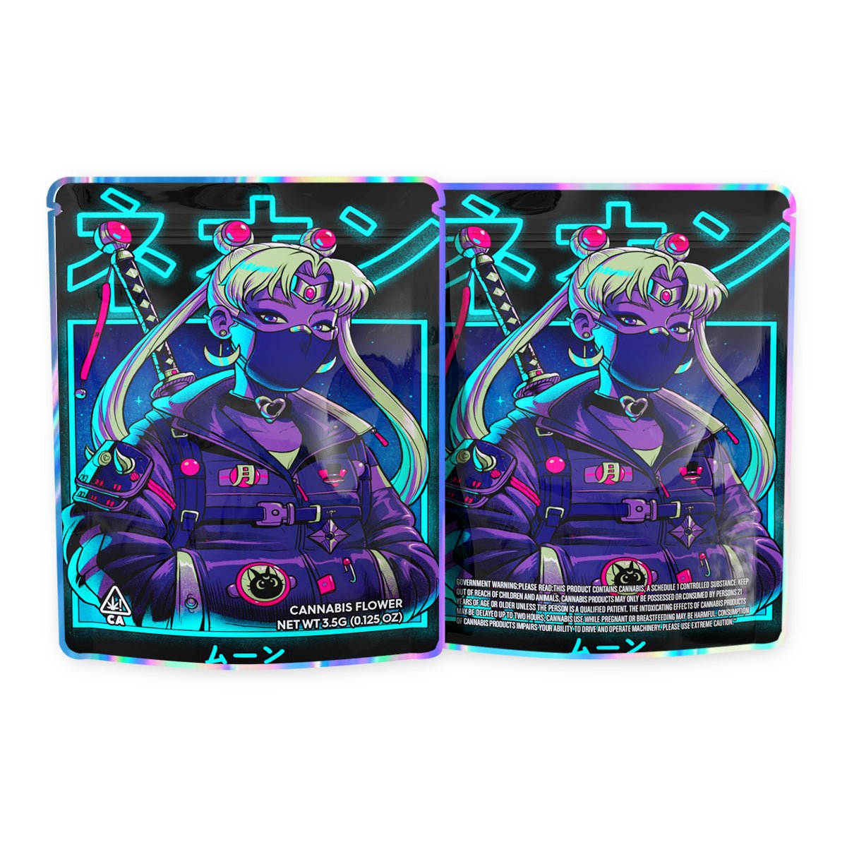 Neon Moon Mylar Bags 3.5 Grams