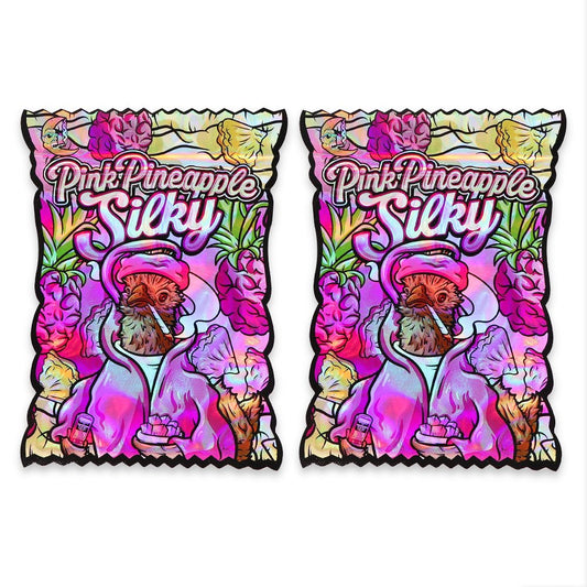 Pink Pineapple Silky Mylar Bags 3.5 Grams