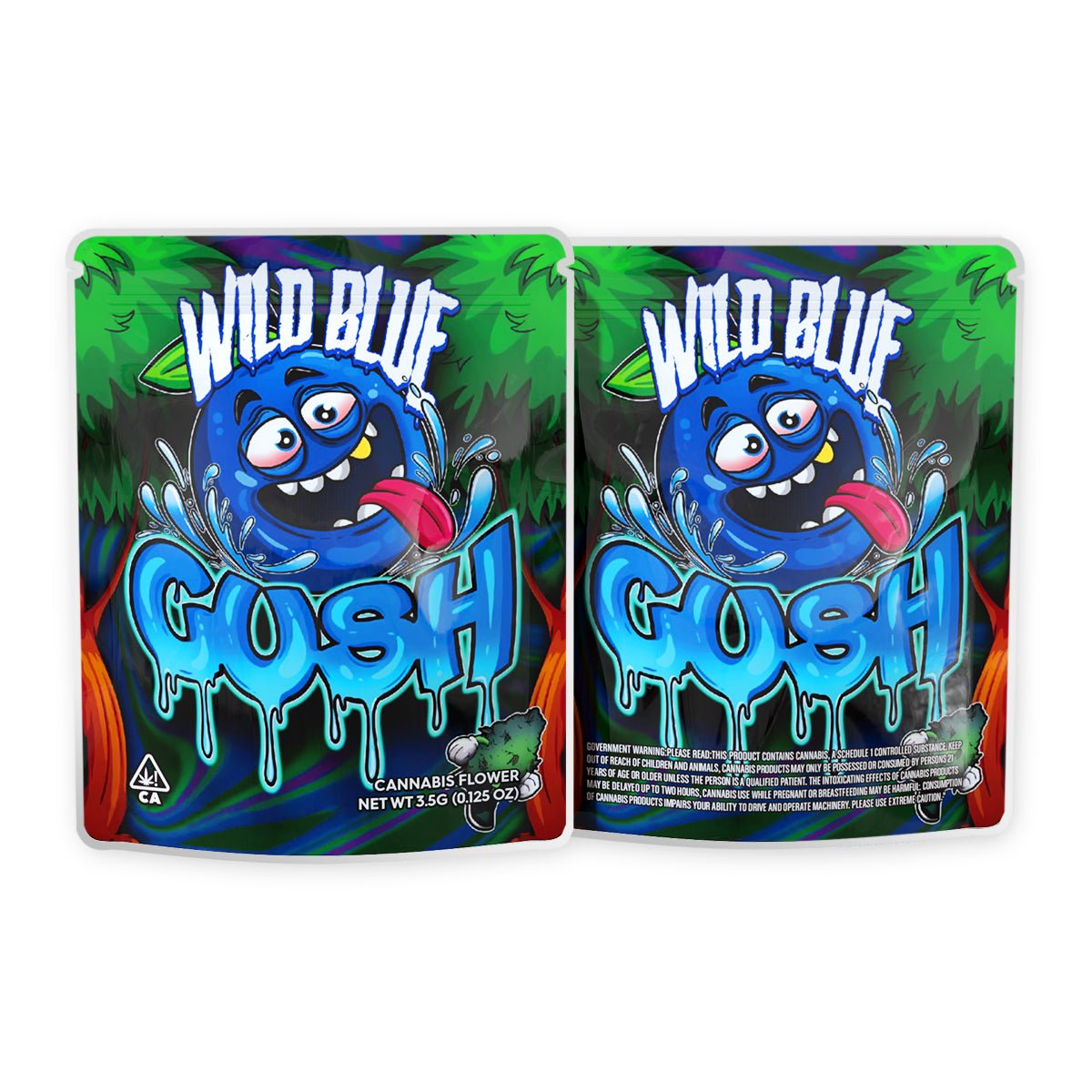 Wild Blue Cush Mylar Bags 3.5 Grams