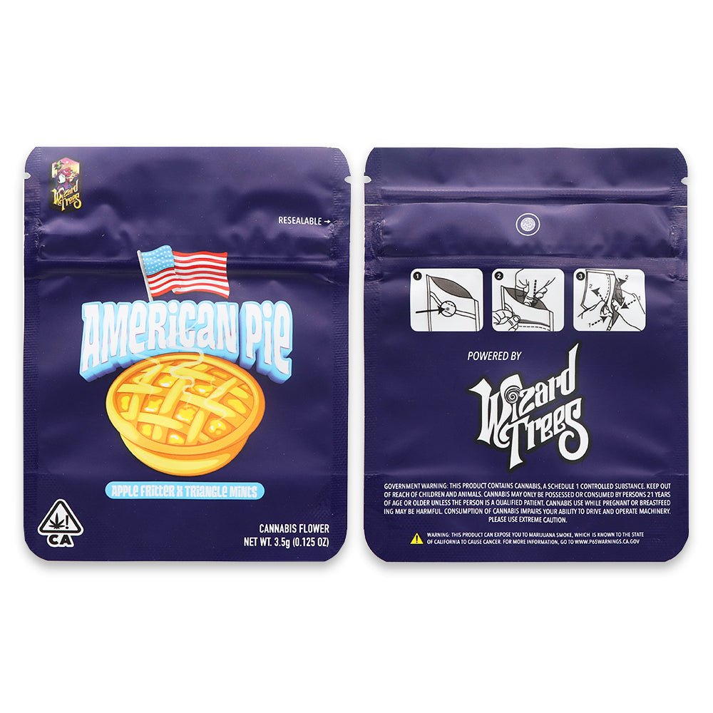 American Pie Weed 3.5G Mylar Bags Holographic