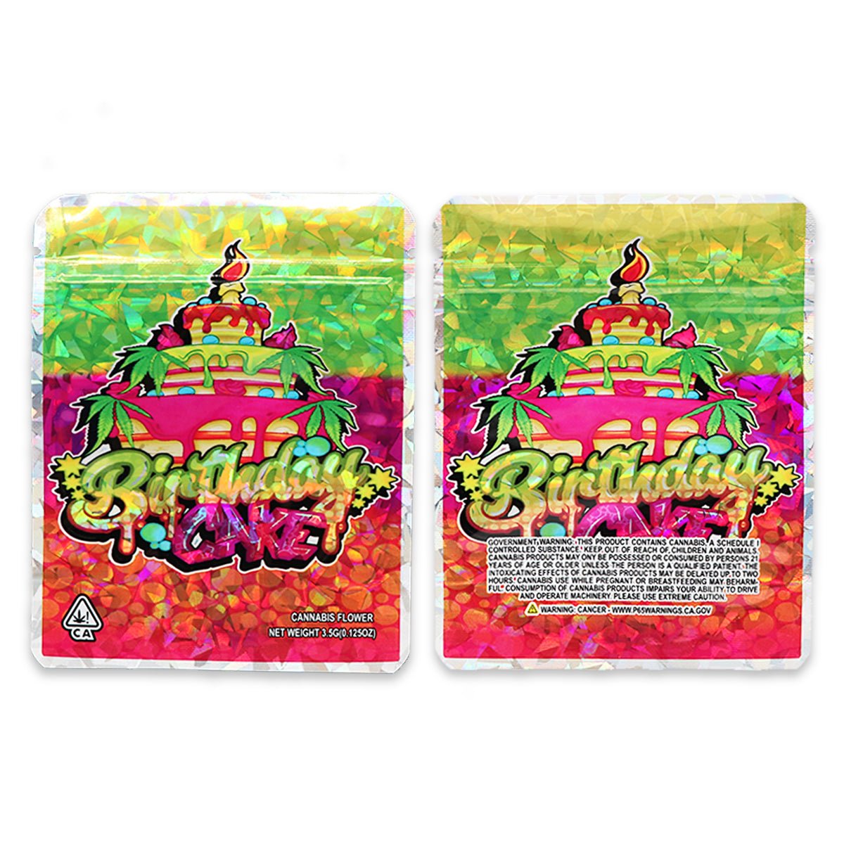 Birthday Cake Mylar Bags 3.5 Grams