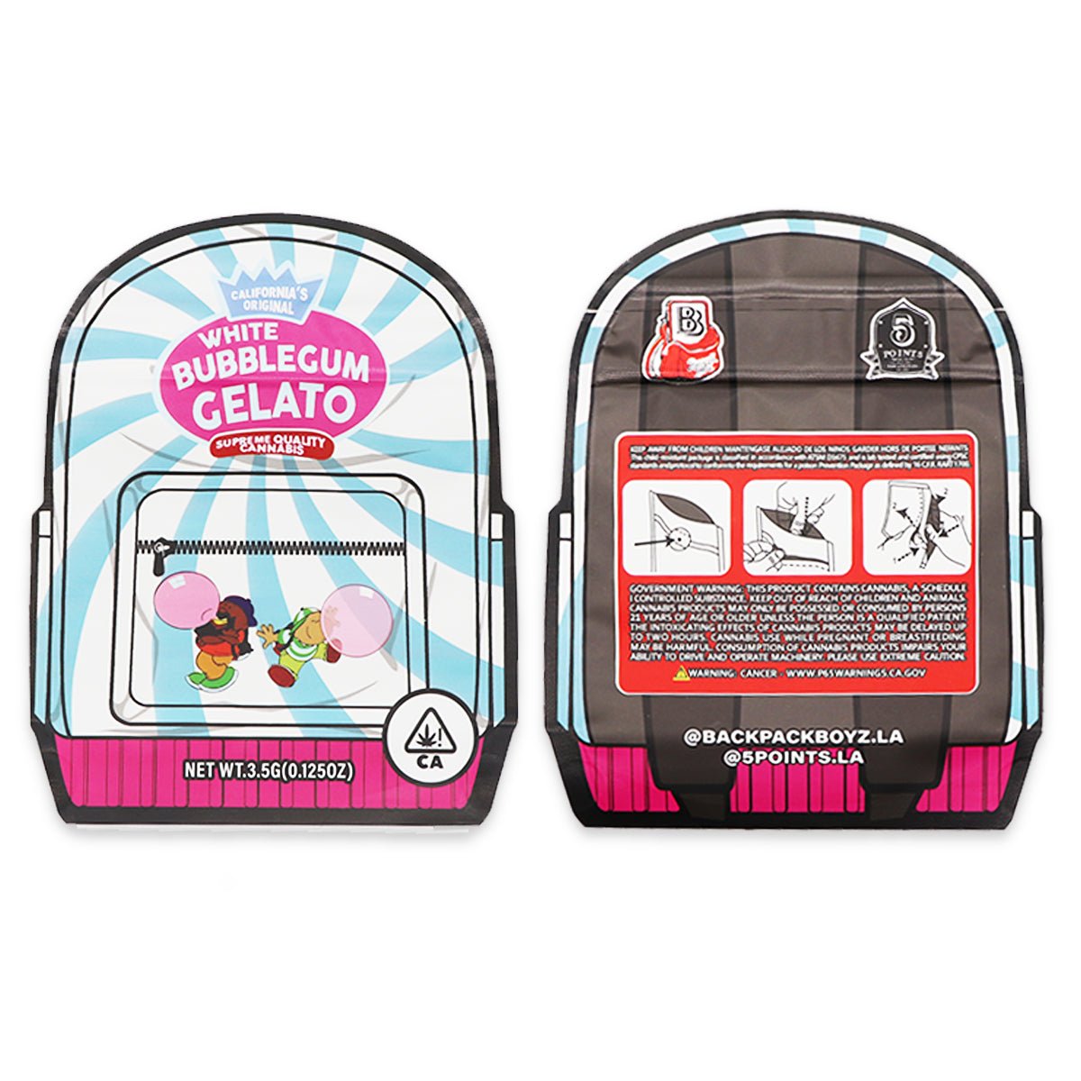 California Classic Bubblegum Gelato Flavor SFX 3.5 Mylar Bags
