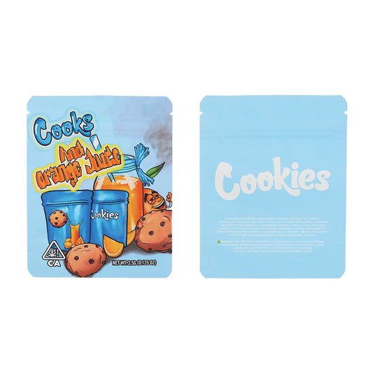 Cookies Cook and Orange Juice Holographic Mylar Bags 3.5 Grams
