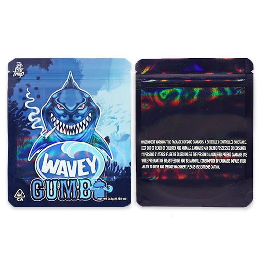 Fly Trap Wavey Gumbo Holographic Mylar Bags 3.5 Grams
