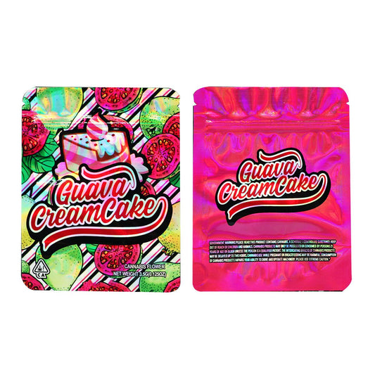 Guava Cream Cake Holographic Mylar Bags 3.5 Grams - Custom 420 bagPackaging & Storage