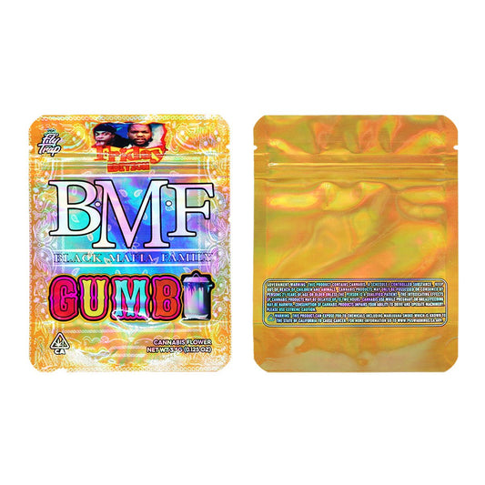 Gumbo BMF Holographic Mylar Bags 3.5 Grams - Custom 420 bagPackaging & Storage