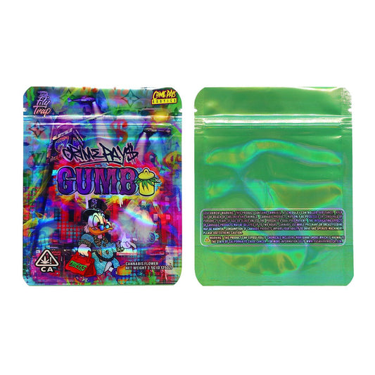 Gumbo Crime Pays Holographic Mylar Bags 3.5 Grams - Custom 420 bagPackaging & Storage