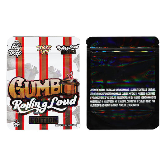 Gumbo Rolling Loud Holographic Weed Mylar Bags 3.5 Grams