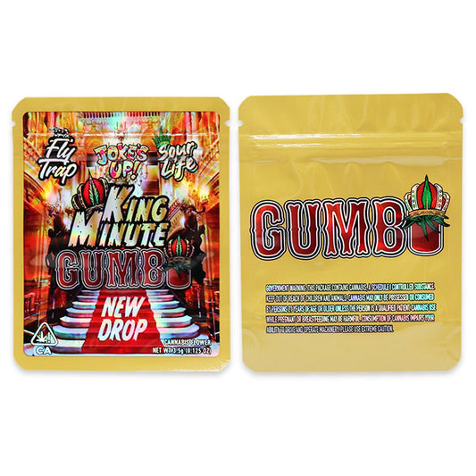 King Minute Gumbo New Drop Holographic Mylar Bags 3.5 Grams - Custom 420 bagPackaging & Storage