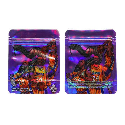 Kobe Bryant LA Lakers Holographic Mylar Bags 3.5 Grams - Custom 420 bagPackaging & Storage