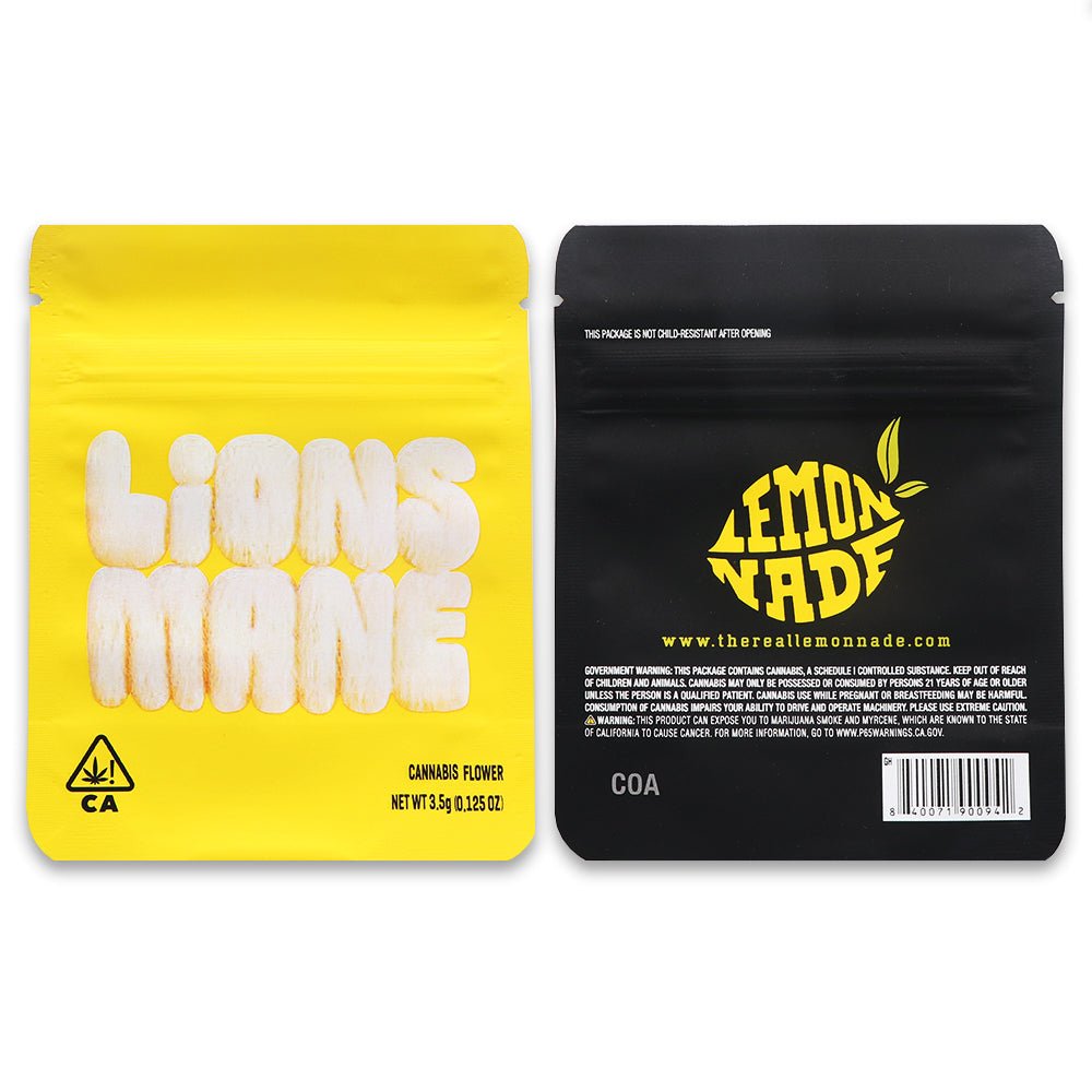 Lions Mane 3.5G Myalr Bags - Custom420bagPackaging & Storage