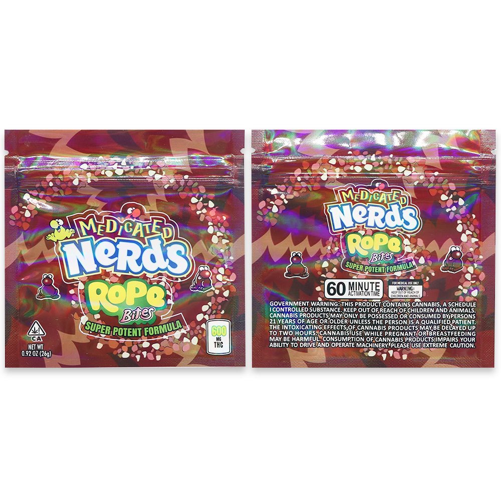 Medicated Nerds Bite Candy 3.5G Mylar Bags - Custom420bagPackaging & Storage