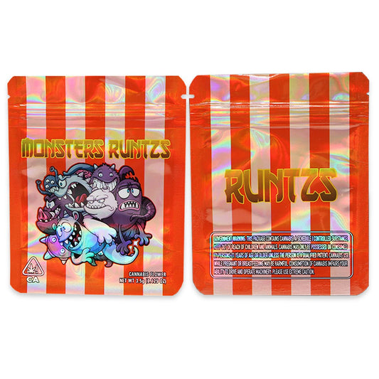 Monsters Runtz Holographic Mylar Bags 3.5 Grams