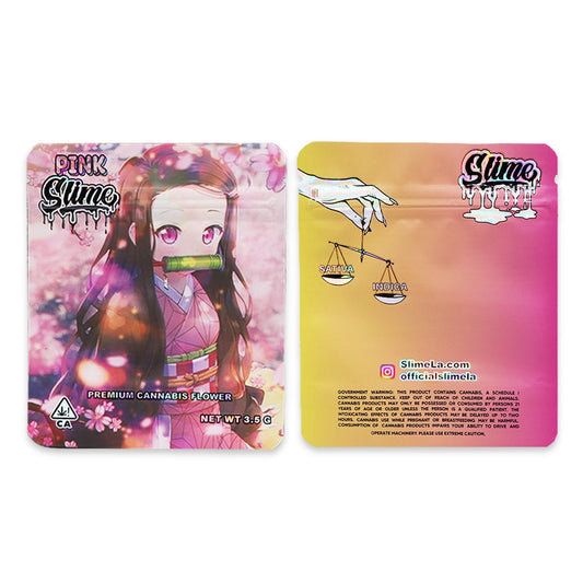 Pink Slime Holographic Mylar Bags 3.5 Grams