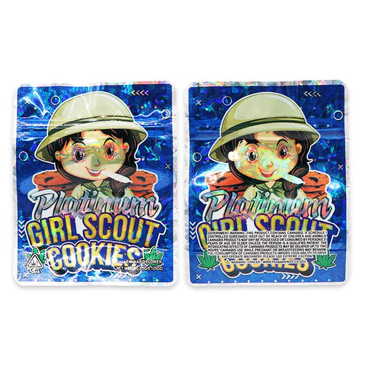 Platinum Girl Scout Cookies Holographic Mylar Bags 3.5 Grams