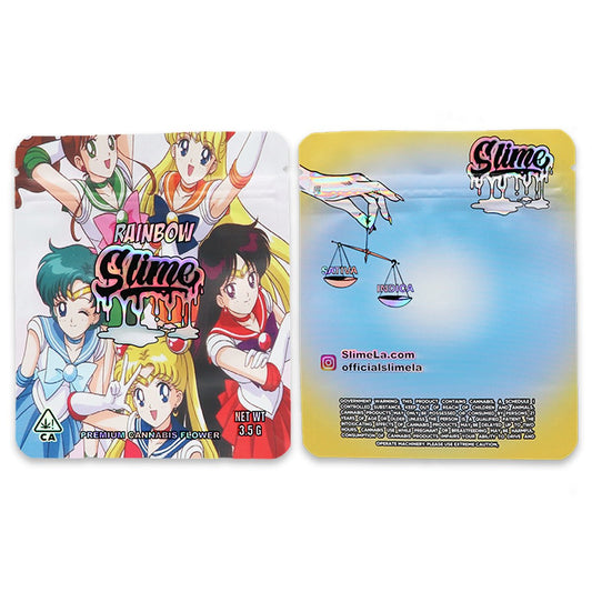 Rainbow Slime Holographic Mylar Bags 3.5 Grams - Custom 420 bagPackaging & Storage