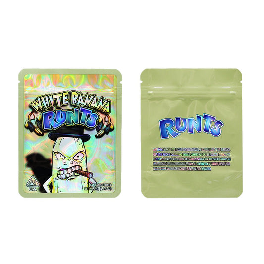 Runts White Banana Holographic Mylar Bags 3.5 Grams